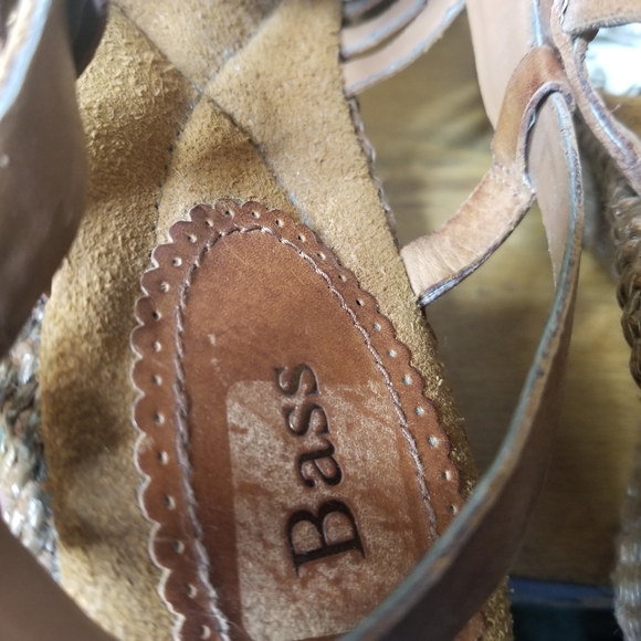 Bass 'Kay' Woven Leather Platform Sandals 8.5 80s/90s style - Picture 4 of 8